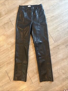Wilfred Black Faux Leather Pants Size 0 Waist 25”